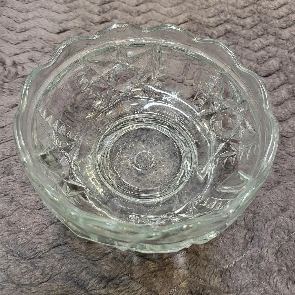 Vintage Indiana Glass Stars and Bars Clear Fairy Lamp